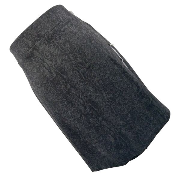 NWT! NICOLE MILLER! BLACK AND CHARCOAL GRAY ABSTRACT BLEND STRETCH SKIRT! SZ L - Picture 9 of 9